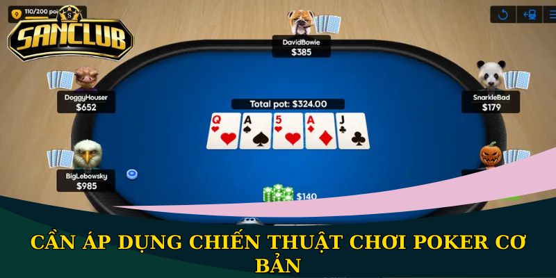 Cần áp dụng chiến thuật chơi Poker cơ bản